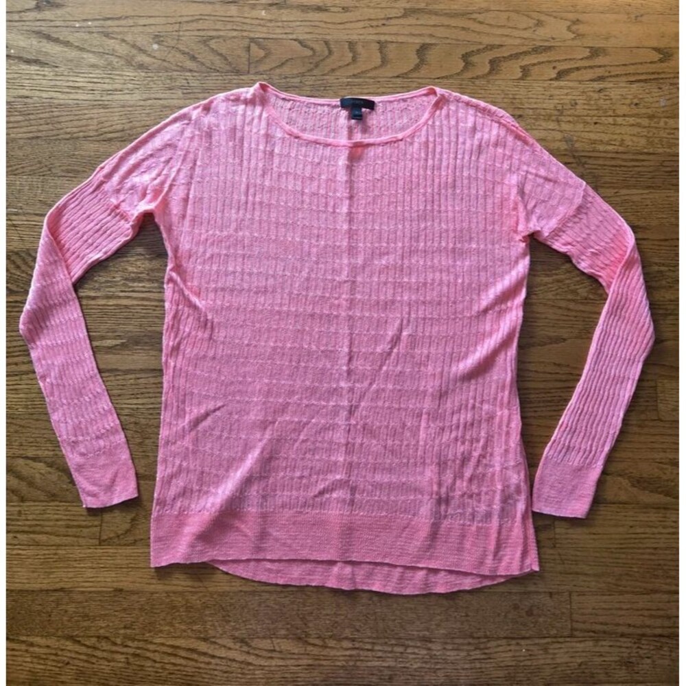 J Crew Womens Linen Cable Knit Lightweight Sweater